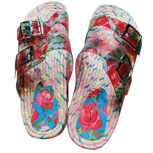 Betsey Johnson Women's Stauss Rose Slide Sandals Size: 7.5 - Picture 3 of 5